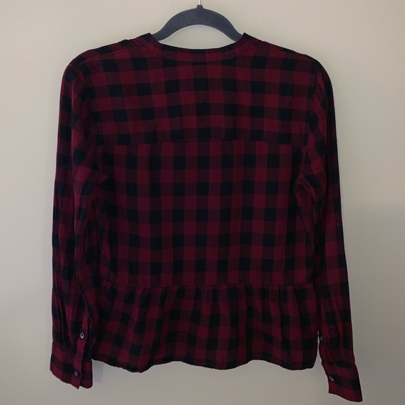EUC Madewell peplum buffalo check button up - Picture 4 of 6